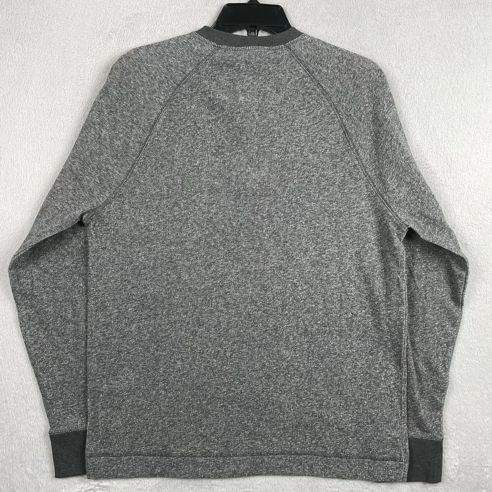 New Banana Republic Henley Shirt Mens Large Heather Gray Long Sleeve Preppy NWT - Picture 3 of 8
